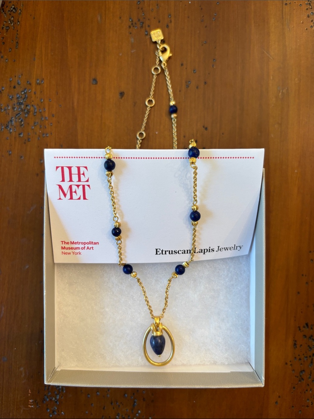 The Met Etruscan Lapis Gold-Plated Pendant Necklace - Blue